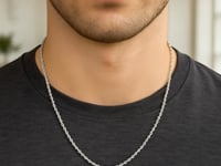 14k White Gold Solid Diamond Cut Rope Chain (1.60 mm) 18