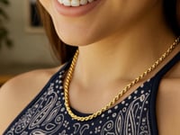 14k Yellow Gold Solid Diamond Cut Rope Chain (4.00 mm) 19