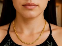 14k Yellow Gold Solid Diamond Cut Rope Chain (5.00 mm) 13