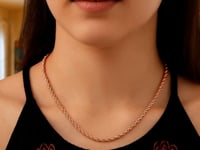 14k Rose Gold Solid Diamond Cut Rope Chain (4.00 mm) 1