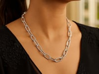 Sterling Silver Wide Paperclip Chain Necklace 1