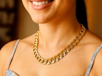 14k Two Tone Gold Pave Curb Chain (12.18 mm) 10