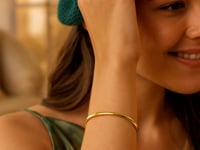 10k Yellow Gold Dome Style Shiny Bangle (3.30 mm) 17