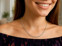 Sterling Silver Rhodium Plated Round Cable Chain (2.10 mm) 2