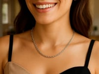 Sterling Silver Rhodium Plated Round Cable Chain (2.60 mm) 2