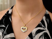 14k Two-Tone Gold Intertwined Hearts Pendant