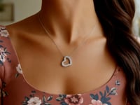 14k White Gold Heart Pendant 2