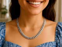 Sterling Silver Rhodium Plated Miami Cuban Chain (7.00 mm) 2