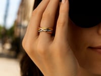 14k Tri Color Gold Twist Style Ring(2.50 mm) 2