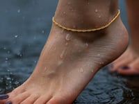 14k Yellow Gold Singapore Anklet 1.5mm 2