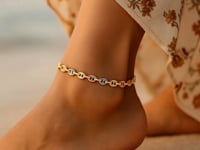 14k Tri Color Gold Mariner Link Anklet 2